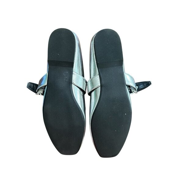 Dolce Vita Mellie Mary Jane Flats Women's 10 Silver Comfort Adjustable Strap - Picture 5 of 5